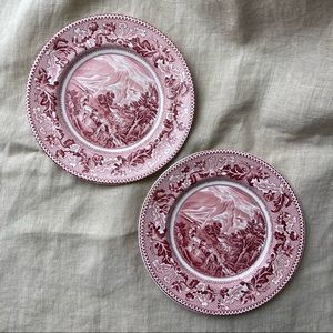 Pair of vintage floral dessert plates